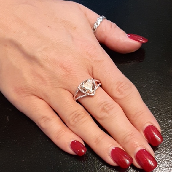 4ctw Simulated Champagne Diamonds 14kt/925 - Picture 6 of 8